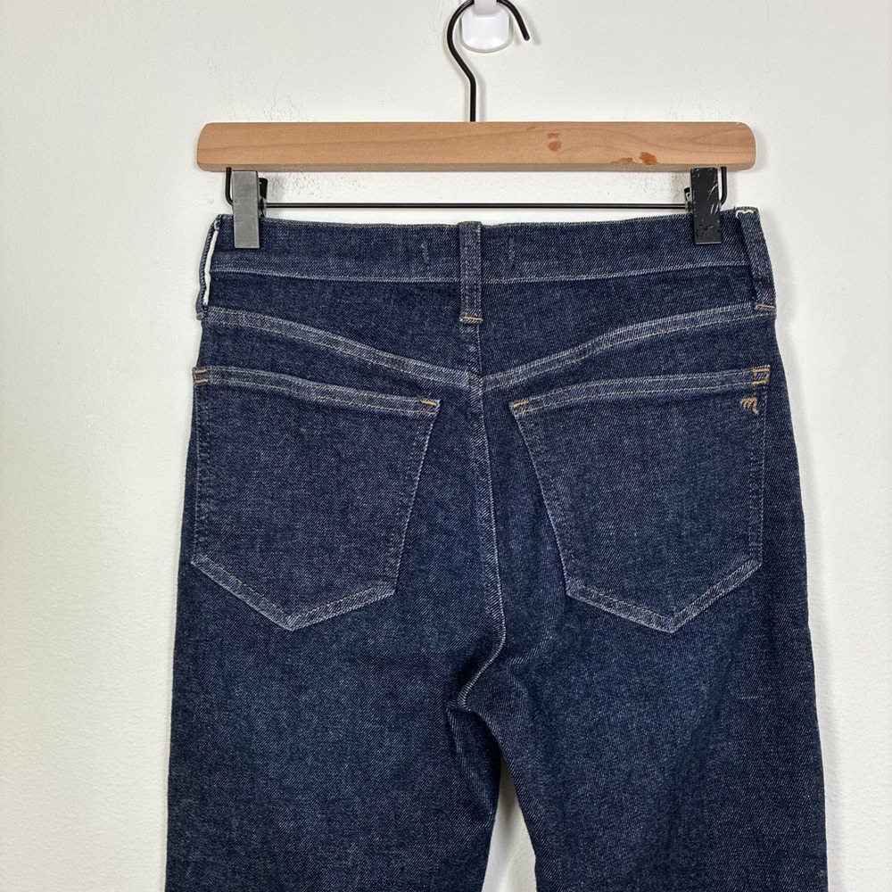 Madewell Mid Rise Stovepipe Jeans Womens 26P Dark Indigo Straight Leg Minimalist - Picture 5 of 7